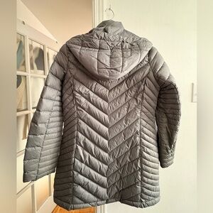 Michael Kors Light Gray Quilted Long Puffer Coat